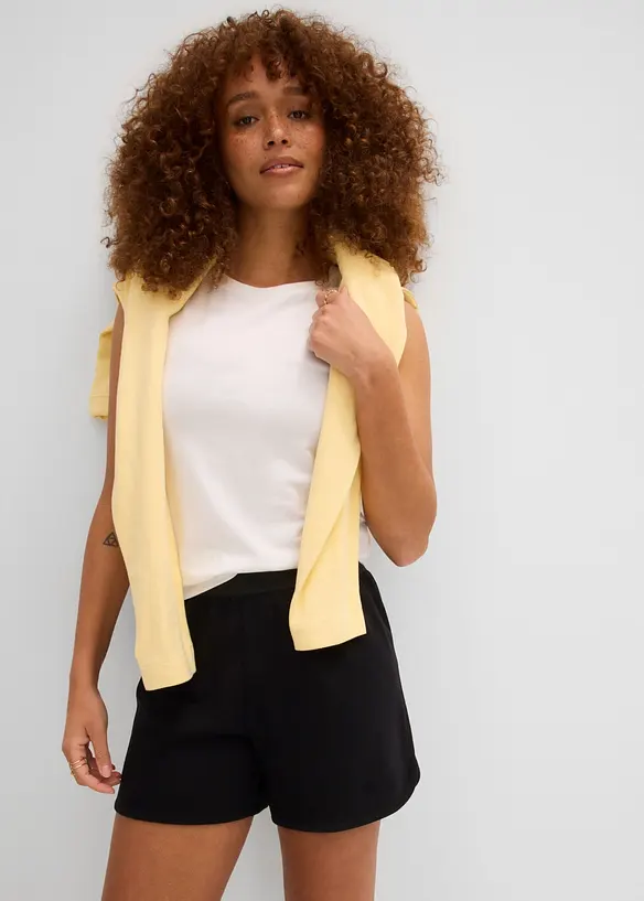 Shorts in felpa con fondo arrotondato, bonprix