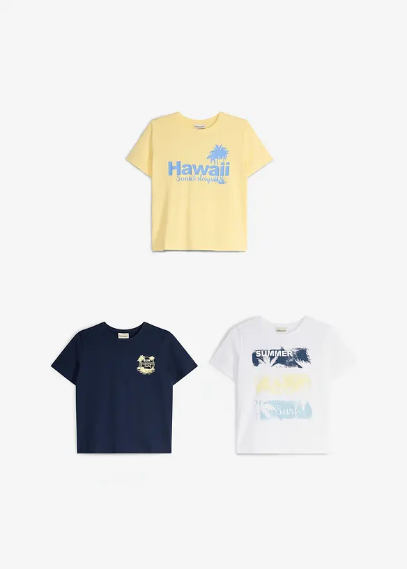 T-shirt in puro cotone biologico (pacco da 3), bonprix