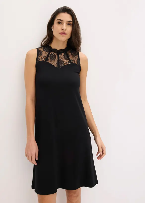 Abito di jersey con pizzo, bonprix