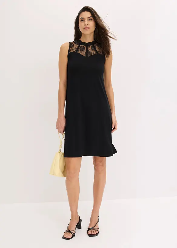 Abito di jersey con pizzo, bonprix