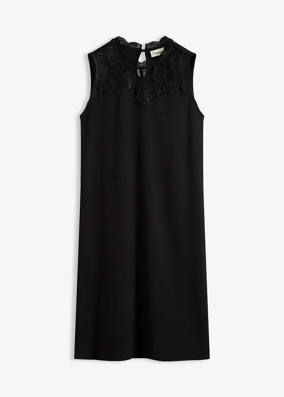 Abito di jersey con pizzo, bonprix
