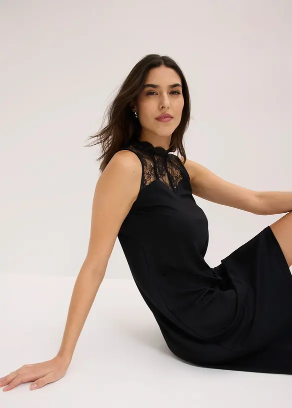 Abito di jersey con pizzo, bonprix