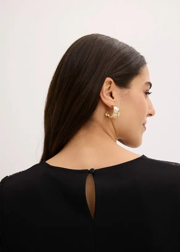 Abito di jersey con pizzo, bonprix