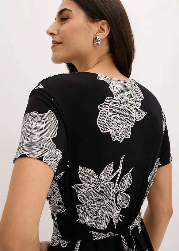 Abito di jersey con drappeggio, bonprix