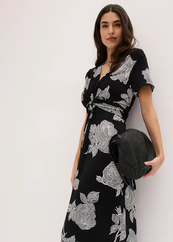 Abito di jersey con drappeggio, bonprix
