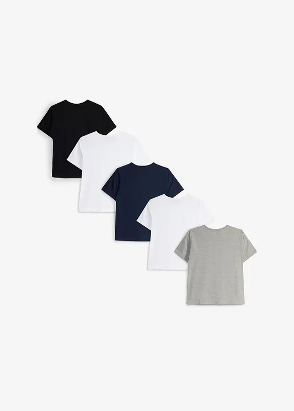 T-shirt in puro cotone biologico (pacco da 5), bonprix