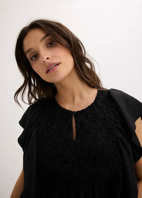 Maglia in cr&ecirc;pe operato, bonprix