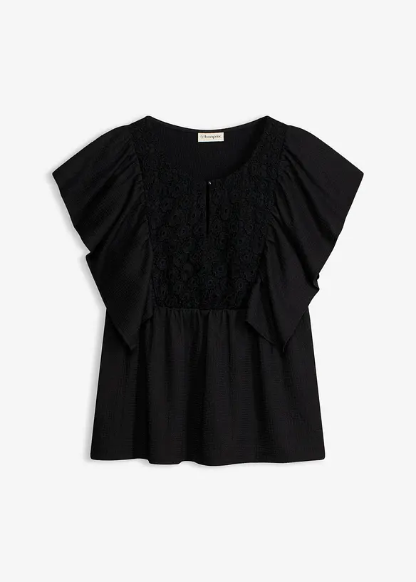 Maglia in cr&ecirc;pe operato, bonprix