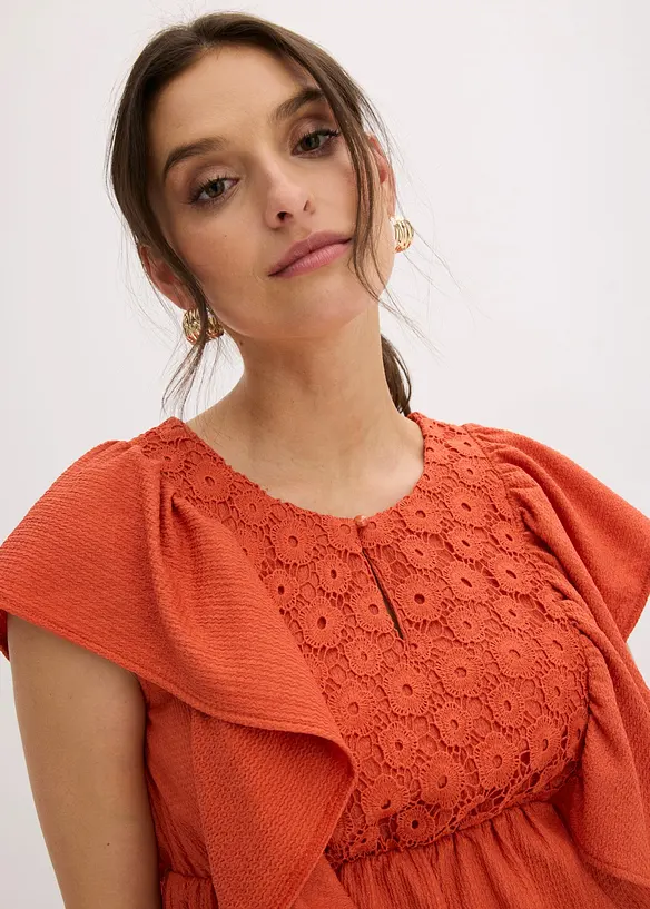 Maglia in cr&ecirc;pe operato, bonprix
