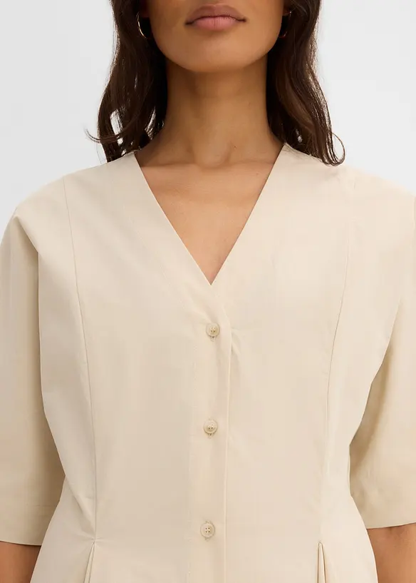 Abito midi in misto cotone, bonprix