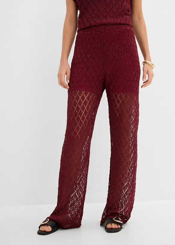 Pantaloni in maglia con paillettes, bonprix