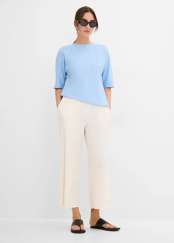 Pantaloni culotte in tessuto strutturato, bonprix