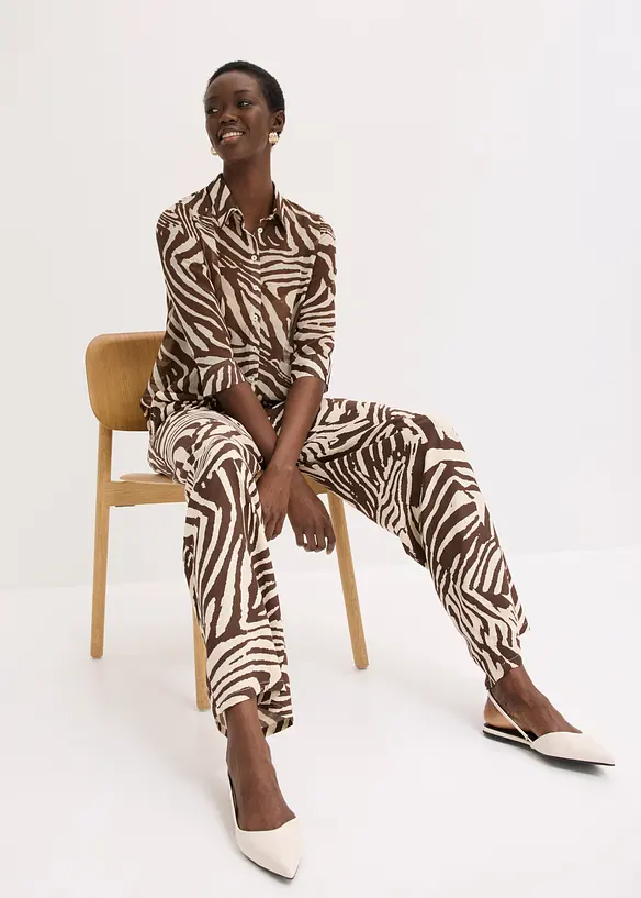 Pantaloni in viscosa con elastico in vita, bonprix
