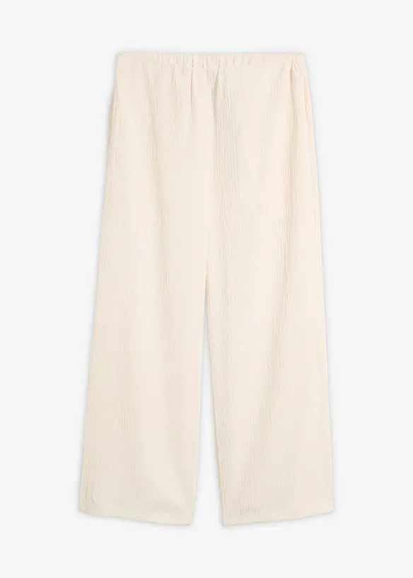 Pantaloni culotte in tessuto strutturato, bonprix