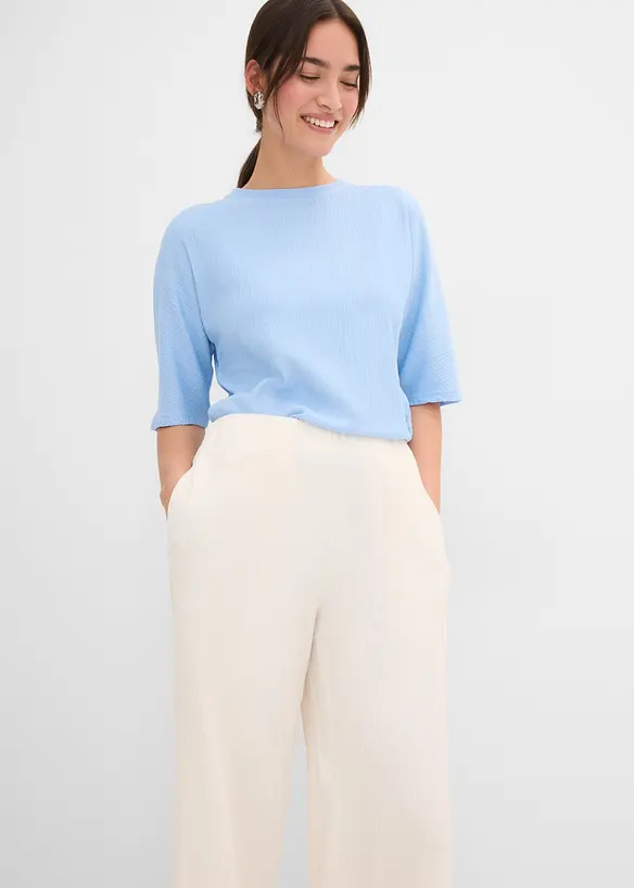Pantaloni culotte in tessuto strutturato, bonprix