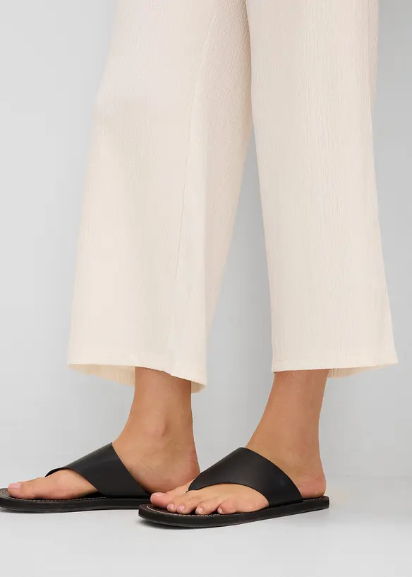 Pantaloni culotte in tessuto strutturato, bonprix