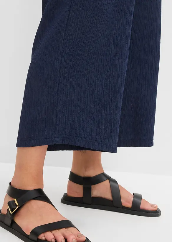 Pantaloni culotte in tessuto strutturato, bonprix