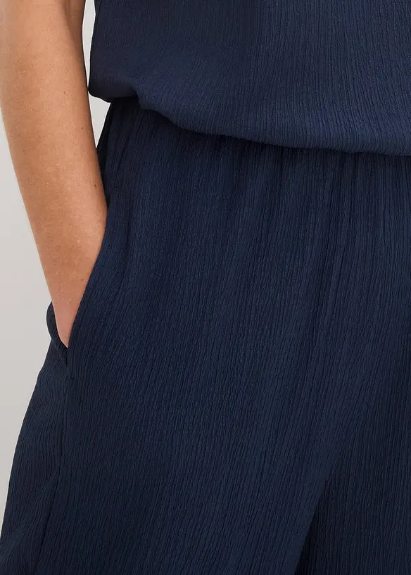 Pantaloni culotte in tessuto strutturato, bonprix