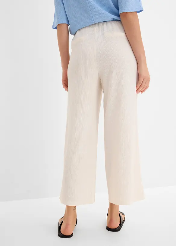 Pantaloni culotte in tessuto strutturato, bonprix