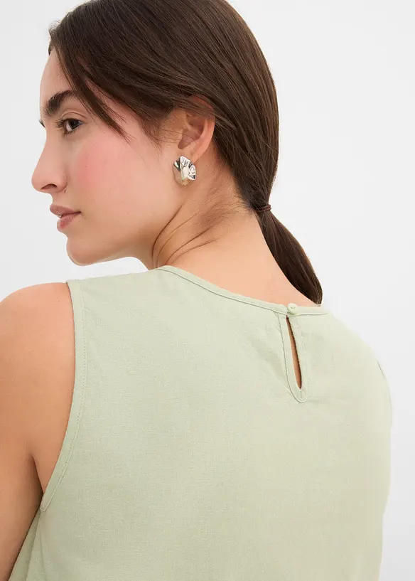 Top in misto viscosa e lino, bonprix