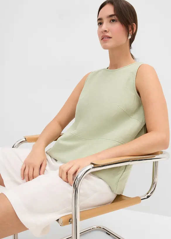 Top in misto viscosa e lino, bonprix