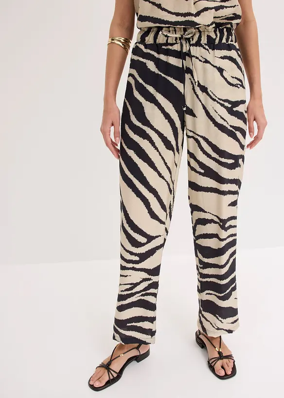 Pantaloni a palazzo in misto viscosa fluido, bonprix