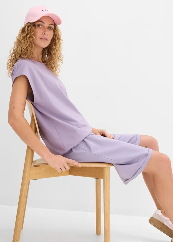 Felpa smanicata in puro cotone, bonprix