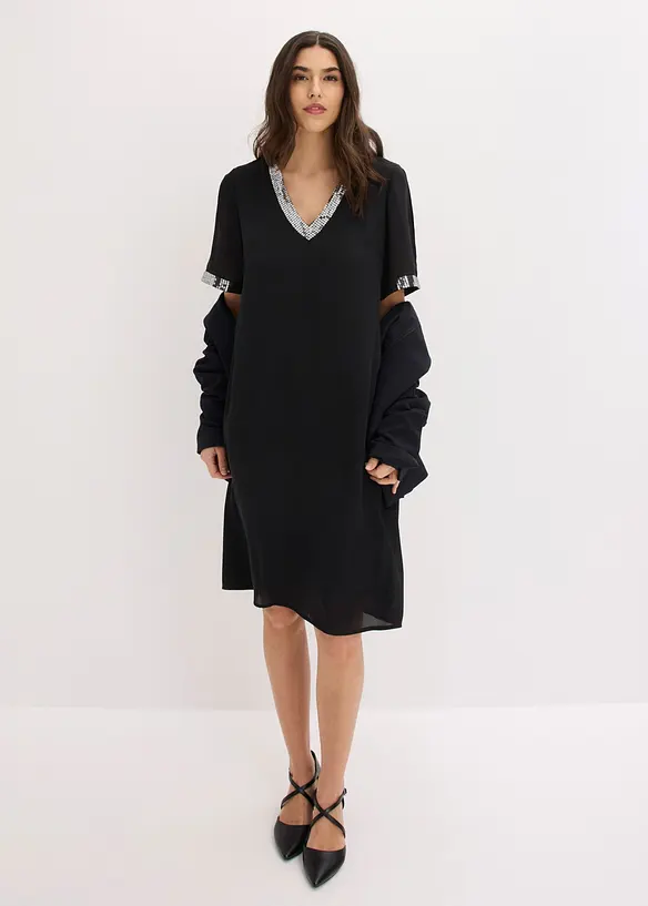 Abito in chiffon con paillettes, bonprix