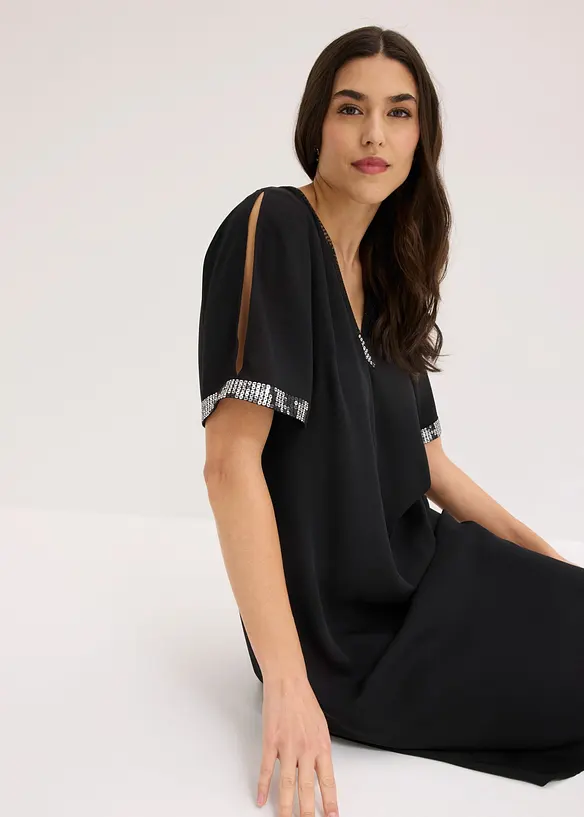 Abito in chiffon con paillettes, bonprix