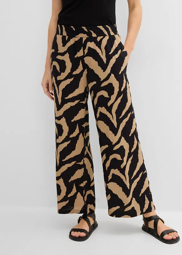 Pantaloni larghi in misto viscosa morbido, bonprix