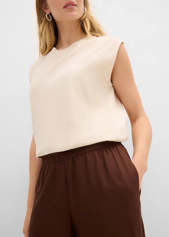 Pantaloni larghi in misto viscosa morbido, bonprix