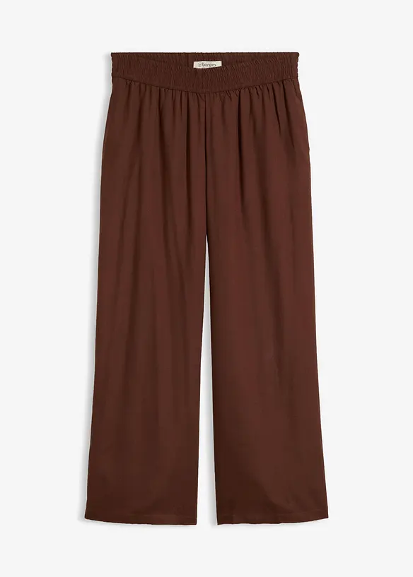 Pantaloni larghi in misto viscosa morbido, bonprix