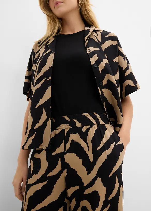 Pantaloni larghi in misto viscosa morbido, bonprix
