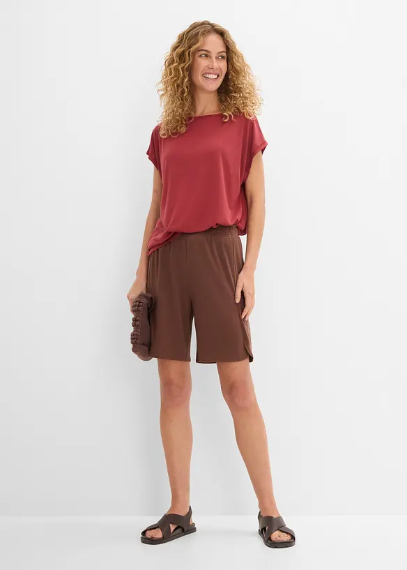 Bermuda con elastico in vita in misto viscosa morbido, bonprix