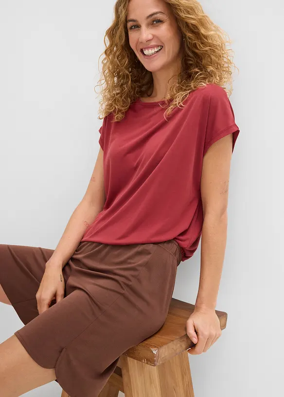 Bermuda con elastico in vita in misto viscosa morbido, bonprix