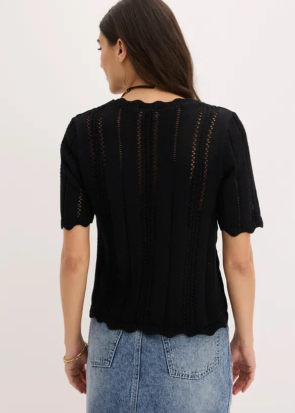 T-shirt in maglia con scollatura profonda, bonprix