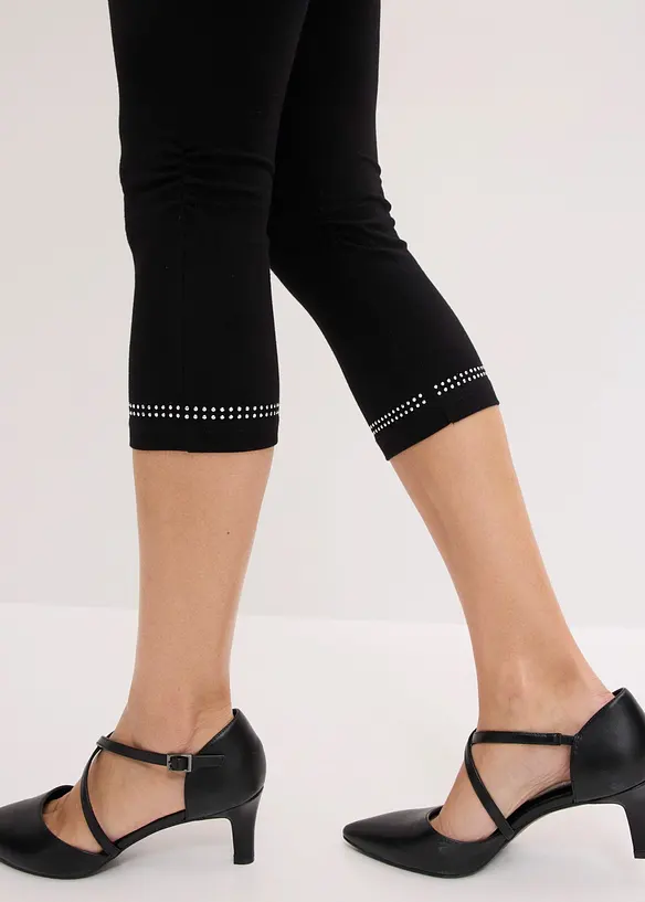 Leggings a pinocchietto con glitter (pacco da 2), bonprix