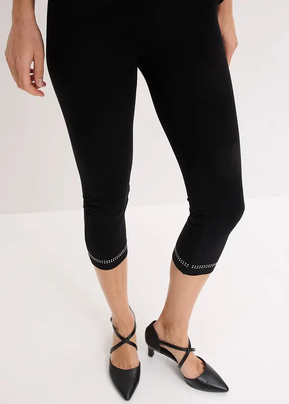 Leggings a pinocchietto con glitter (pacco da 2), bonprix