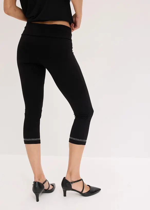 Leggings a pinocchietto con glitter (pacco da 2), bonprix