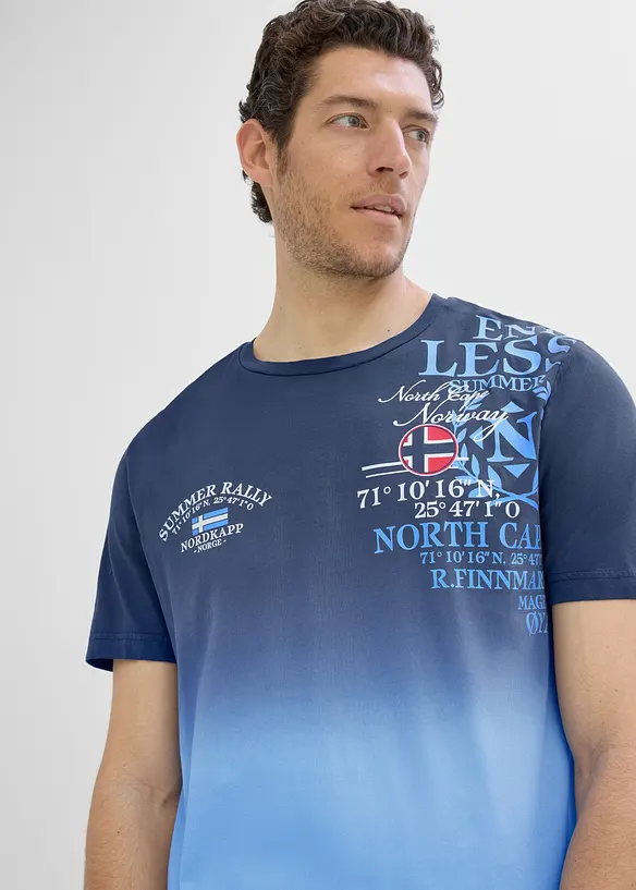 T-shirt dai colori sfumati in puro cotone biologico, bonprix