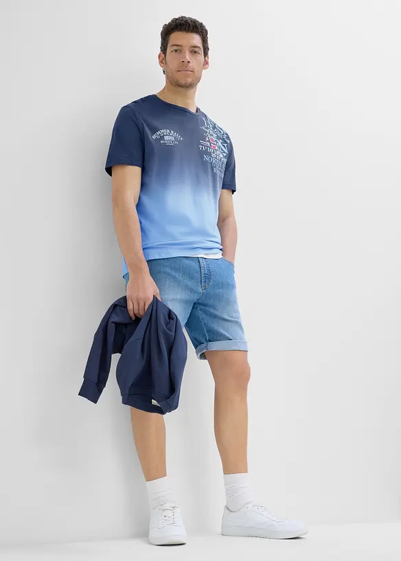 T-shirt dai colori sfumati in puro cotone biologico, bonprix