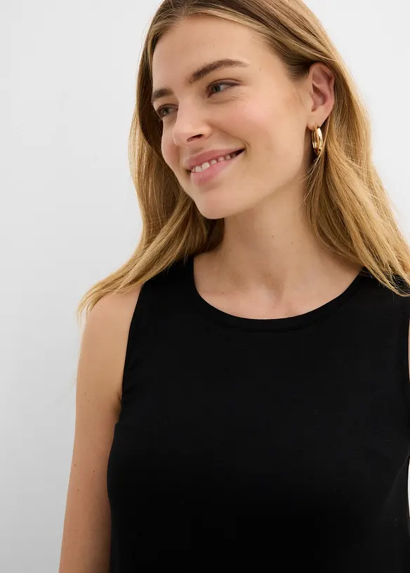 Top in misto viscosa con inserto di chiffon, bonprix