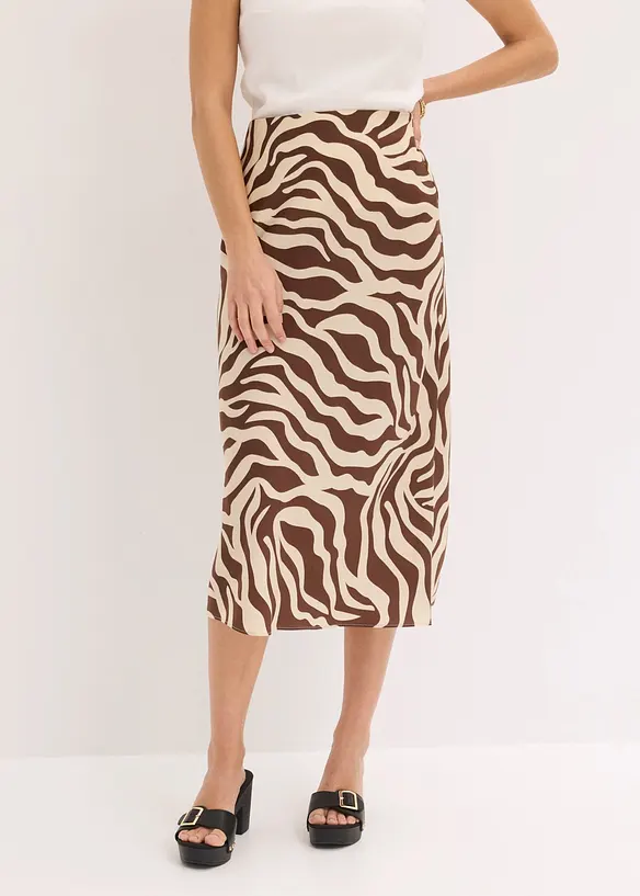 Gonna midi in satin fluido, bonprix