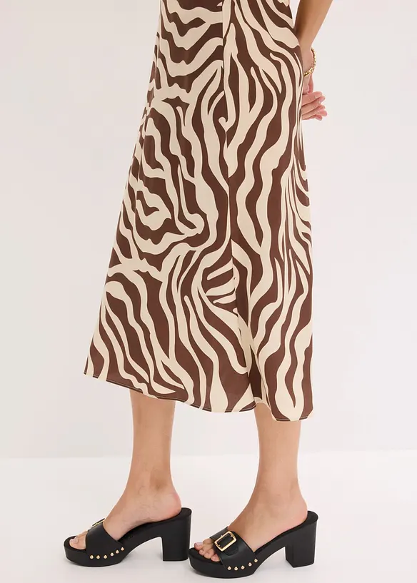 Gonna midi in satin fluido, bonprix