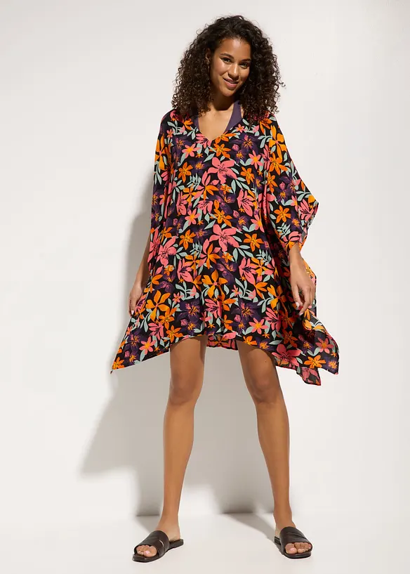 Tunica copricostume in crinkle operato, bonprix