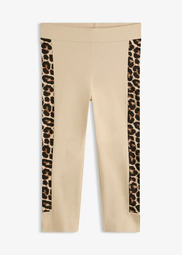 Leggings a pinocchietto con stampa leopardata, bonprix