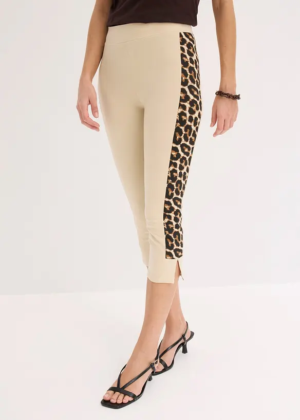 Leggings a pinocchietto con stampa leopardata, bonprix