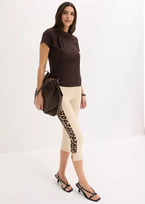 Leggings a pinocchietto con stampa leopardata, bonprix