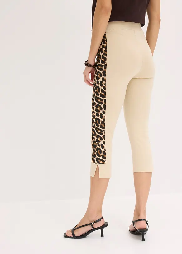 Leggings a pinocchietto con stampa leopardata, bonprix