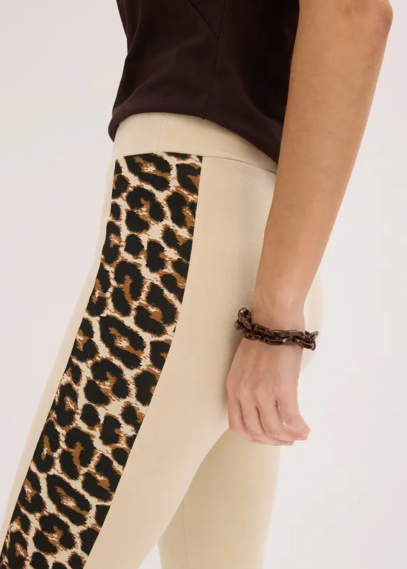 Leggings a pinocchietto con stampa leopardata, bonprix